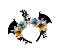 Songelt Adjustable Black Bat Skull Floral Headpiece NonWoven Fabric For Halloween Costume Parties Event Party Headbands For Adults Kids