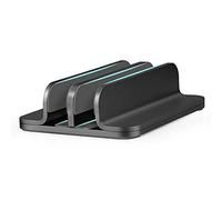 Songelt Adjustable Metal Vertical Laptop Stand Desktop Stand Adjustable Laptop Holder With 2 Slots For All Laptops Phone Holder For Hands Free