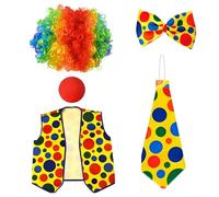 Songelt Adults Clown Dress Up Accessories For Halloween Parties And Character Impersonation Role Play Rainbow Hair Nose Outfit Colorful Headpiece