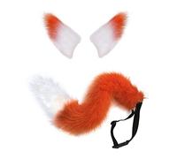 Songelt Animal Ears Hair Clip Tail Set Plush Headwear Halloween Party Headdress Cosplay Animal Costume Hair Accessories Ears Headband And Tail