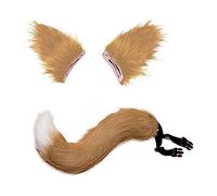 Songelt Animal Ears Hair Clip Tail Set Plush Headwear Halloween Party Headdress Cosplay Animal Costume Hair Accessories Ears Headband And Tail