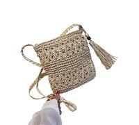 Songelt Beach Woven Straw Shoulder Bag With Hollow Crochet Crossbody Handbag Beach Woven Straw Shoulder Bag