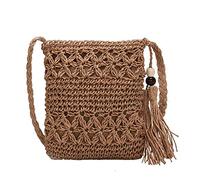 Songelt Beach Woven Straw Shoulder Bag With Hollow Crochet Crossbody Handbag Beach Woven Straw Shoulder Bag