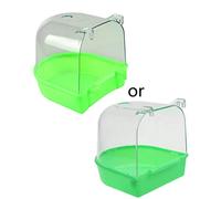 Songelt Bird Bath Box Parakeet Bathing Tub With Clear Top Detachable Base For Small Birds Budgies Parrots 3 Colors Bird Bath Box Cage