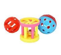 Songelt Birds Plaything 3pcs Set Includes Balls & Dumbbell Parrot Toys Odor Free Tiny Colorful Training Toys For Birds Parrot For With Bells Cage Make A Noise