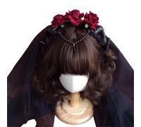Songelt Black Lace Gothic Hair Band For Women Girls Halloween Christmas Headband Headdress For Party Supplies Dress Up Makeup Christmas Party Headpieces
