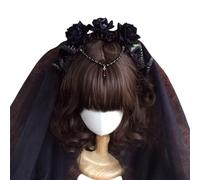 Songelt Black Lace Gothic Hair Band For Women Girls Halloween Christmas Headband Headdress For Party Supplies Dress Up Makeup Christmas Party Headpieces
