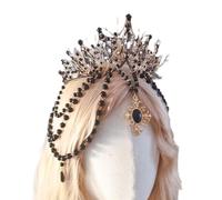 Songelt Blingbling Bead Headbands For Girls Psychic Headpiece Hairband Elegant Halloween Party Hair Hoop Dark Girl Tassels Headband Women's Gothic Headpiece Festival Costume Accessory