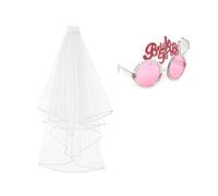 Songelt Bride Veil Wedding Bride To-Be Veil Glasses Bachelorette Party Glasses To-Be Bachelorette Party