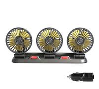 Songelt Car Fan 360 Degree Adjustable 3 Head Air Fan Automotive Electric USB 5V/12V/24V 2 Speeds Car Air Circulators Quiet