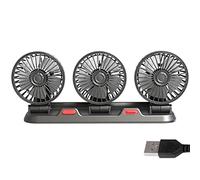 Songelt Car Fan 360 Degree Adjustable 3 Head Air Fan Automotive Electric USB 5V/12V/24V 2 Speeds Car Air Circulators Quiet