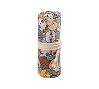 Songelt Cartoon for 12/24/36/48/72 Holes Canvas Roll Pen Curtain Pencil Bag for Case Makeup Wrap Holder Storage Pouch Curtain Penny Weights