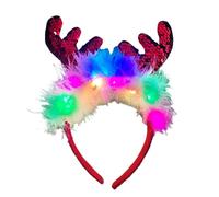 Songelt Christmas Party Headband Festival Celebration Reindeer Headdress Holiday Headhoop Party Hairhoop Head Accessories Christmas Glowing Headband Hair Accessory Flashing Light Up