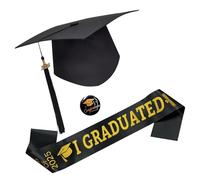 Songelt Commemorative 2025 Graduation Set Adjustable Bachelors Hat With Sash And Medallions For University Ceremonies Photo Fabric Graduation Hat With Medals