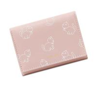 Songelt Compact PU Leather Women's Wallet Card Holder Cash Coin Purse with Cartoon Cats Pattern and Clear Window for Women Elegant Women's Wallet