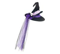 Songelt Cool Witch Hat Veil Tulle For Women Men Teenagers For Halloween Party Sequins Skull Retro Wizard Cosplay Wizard Hat Men