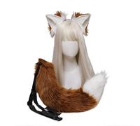 Songelt Cosplay Furry Animal Ears Hair Hoop Tail Set Fancy Dress Costume Long Headpiece For Halloween Party Decoration Animal Ears Headband Adult Cosplay