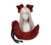 Songelt Cosplay Furry Animal Ears Hair Hoop Tail Set Fancy Dress Costume Long Headpiece For Halloween Party Decoration Animal Ears Headband Adult Cosplay