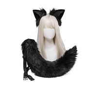 Songelt Cosplay Furry Animal Ears Hair Hoop Tail Set Fancy Dress Costume Long Headpiece For Halloween Party Decoration Animal Ears Headband Adult Cosplay