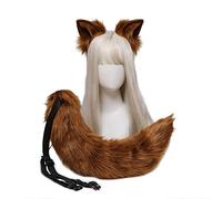 Songelt Cosplay Furry Animal Ears Hair Hoop Tail Set Fancy Dress Costume Long Headpiece For Halloween Party Decoration Animal Ears Headband Adult Cosplay