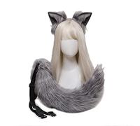 Songelt Cosplay Furry Animal Ears Hair Hoop Tail Set Fancy Dress Costume Long Headpiece For Halloween Party Decoration Animal Ears Headband Adult Cosplay