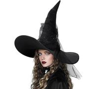 Songelt Crinkled Witch Caps Wizard Hat For Cosplay Party Festival Props Headwear Halloween Costume Hat Carnivals Pointed Witch Costume Accessory