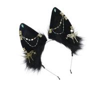 Songelt Dark Series Exotic Wolf Ear Hairband Roleplay Anime Costume Hairhoop Masquerades Headpiece Anime Event Head Accessories Halloween Wolf Ear Hairband