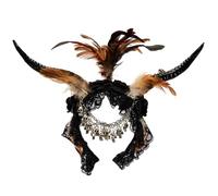Songelt Dark Series Goat Horn Headband For Halloween Costume Hairhoop Party Headpiece Stage Hairband Cosplay Dress Up Headwear Skull Headband