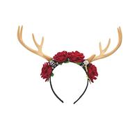 Songelt Deer Horn Headband Antler Hair Hoop For Halloween Flower Skull Hairband Gothic Props Theme For Creative Party Costume Antler Headband Cosplay Halloween Party Favor