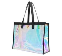 Songelt Delicate Large Beach Bag Rainbow Clear Shoulder Bags Casual Handbag Gym Bag For Clothes And Accessories Travel Shoulder