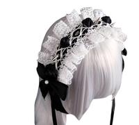 Songelt Devil Punk Rivet Headband Lace Bow Hair Accessory For Adults Studded Rivet For Parties Nightclubs Headwear Women Fashion