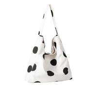 Songelt Elegant Dot Canvas Bag For Work Travel Large Storage Lightweight Women Handbag Shoulder Bags Practical Daily Use Korean Stylish Dot Bag