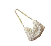 Songelt Elegant Fish Scales Glitters Top Handle Bag Woven PVC Evening Party Shoulder Bag Removable Strap Underarm Purse For Women Women's Beaded Evening
