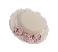 Songelt Elegant Rose Hat Hair Clip Cosplay Flower Handmade Hair Accessories For Women Pearls Fascinator Cocktail Hat Flapper Girl Headdress