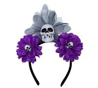 Songelt Elegant Simulated Flower Shape Headbands Skull Hair Hoop Halloween Headbands For Women Girls Wedding Party Supplies Halloween Flower Headband Headband For Women
