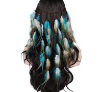 Songelt Ethnic Halloween Headbands With Feather Decors Eye Catching Headbands For Women Headband For Wedding Party Ethnic Women