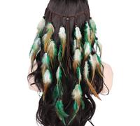 Songelt Ethnic Halloween Headbands With Feather Decors Eye Catching Headbands For Women Headband For Wedding Party Ethnic Women