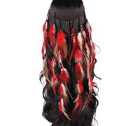 Songelt Ethnic Halloween Headbands With Feather Decors Eye Catching Headbands For Women Headband For Wedding Party Ethnic Women