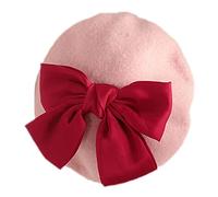 Songelt Fashion Red Big Bowknot Lovely Painter Hat Children Octagonal Hat Gifts For Thanksgiving New Year Valentine Octagonal Hats For Women Men Girls