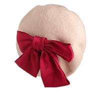 Songelt Fashion Red Big Bowknot Lovely Painter Hat Children Octagonal Hat Gifts For Thanksgiving New Year Valentine Octagonal Hats For Women Men Girls
