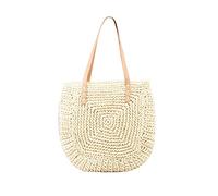 Songelt Fashion Women Straw Woven Tote Bag Handmade Weaving Shoulder Bag Satchel Tote Large Handbag For Camping Travel Handbag