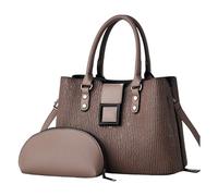 Songelt Fashionable Women's Handbag And Crossbody Bag Set 2pcs Practical PU Leather Shoulder Bag Large Capacity Top Handle Purse PU Leather Handbag