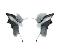 Songelt Faux Furry Ears Headwear Devil Bat Hair Hoop Halloween Animal Headband Cosplay Headpiece Party Supplies Animal Ears Headdress Cosplay Props