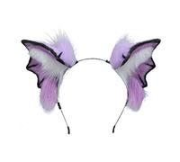 Songelt Faux Furry Ears Headwear Devil Bat Hair Hoop Halloween Animal Headband Cosplay Headpiece Party Supplies Animal Ears Headdress Cosplay Props