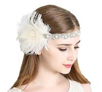 Songelt Feather Headpiece Woman Carnivals Gatsbys Headpiece Masquerade Mardi Gras Flapper Headband Feather Crown