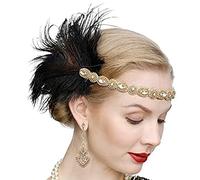 Songelt Feather Headpiece Woman Carnivals Gatsbys Headpiece Masquerade Mardi Gras Flapper Headband Feather Crown