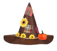 Songelt Felt Witch Hat For Halloween Party Flower Wizard Hat Cosplay Costume Headwear Masquerade Carnivals Party Cosplay Witch