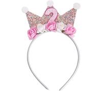Songelt Flower Crown Birthday Headpiece For 2/3/4/5 Year Baby Birthday Hairbands Eye-catching Flower Headwear Baby Headbands
