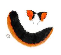 Songelt For Ears And Wolf Animal Tail Cosplay Costume Faux Hair Clip Headdress Halloween Birthday Party Plush Set Cosplay Costumes For Women Naughty Anime Costumes Kids Birthday Halloween And