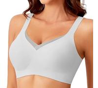 Songelt Full Coverage Bras None Underwire Bra Push Up Sports Bra Bralette None Traces Brassiere Comfort Sleep Bras Traceless Wirefree for Women White